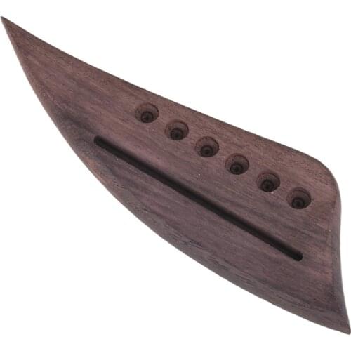 6 String Acoustic Guitar Tailpiece Bridge Rosewood 8mm Thickness Saddle Through