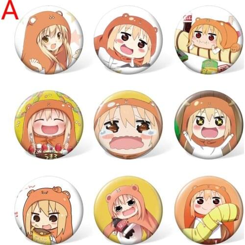 9pcs 58mm Anime Himouto! Umaru-chan Cartoon Badge Brooch Pin