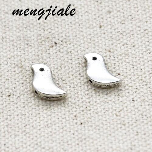 25pcs Vintage Metal Bird Spacer Beads Charms For Jewelry Making Finding Accessories Wholesale