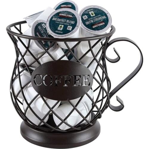 Cup Coffee Capsule Storage Basket For Home Cafe Hotel Vintage Kitchen Mug Bar Black Pod Universal Metal Organizer