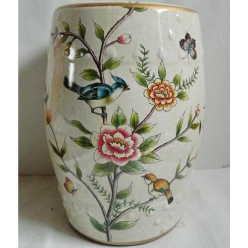 Jingdezhen indoor ceramic Antique home drum porcelain garden stool Glazed hand painted round cheap ceramic garden stool