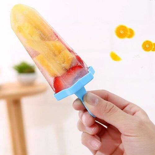 6 Cells Ice Cream Mold with Sucker Holder DIY Dessert Mould Ice Pop Maker for Home Kitchen Clear Color TS2