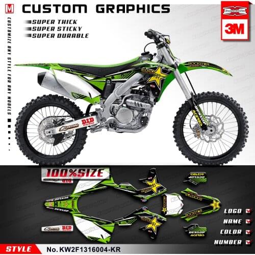 KUNGFU GRAPHICS Vinyl Decals Off-road Motorcycle Sticker Kit for KX250F KX 250F 2013 2014 2015 2016