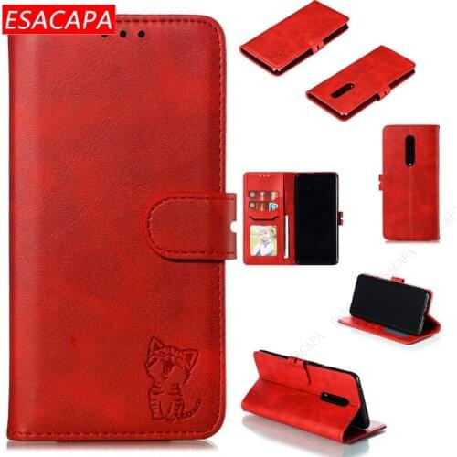 Cute Cat Pattern Flip Magnetic Phone Case For Oneplus 7 Pro Luxury PU Leather Wallet Card Slot Holder Back Cover For One Plus 7