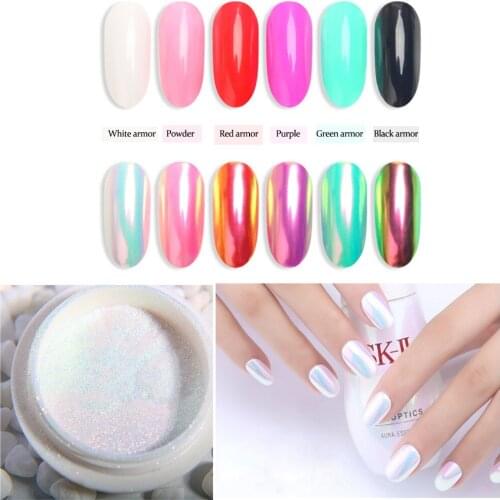 Neon Mirror Powder Aurora Pigment Glitter Mermaid Rainbow Chrome Powder Nail Mermaid DIY for Different color Nail polish
