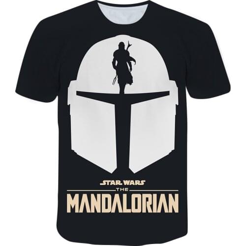 New Summer Star Wars T Shirt Kids 3D Print Boys Girls Clothes The Mandalorian T Shirt Short Sleeve Baby Yoda Tee Plus Size 6XL
