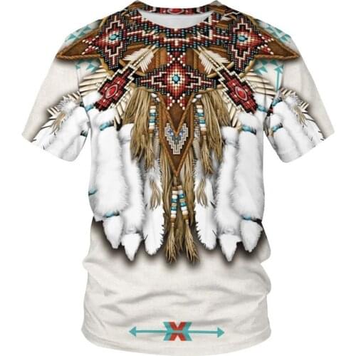 Short sleeve national style element series new 3D printed mens casual t-shirt