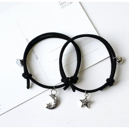 Moon Couple Bracelet Magnetic Hand Rope 2021 New Milan Star Student Gift Charm Bracelets Classic Cotton Unisex #MZ212