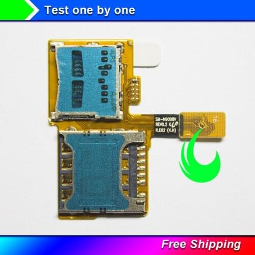 Original For Samsung Galaxy Note 3 N9008V SIM Card Slot SD Memory Card Slot Flex Cable Repair Parts Free Shipping