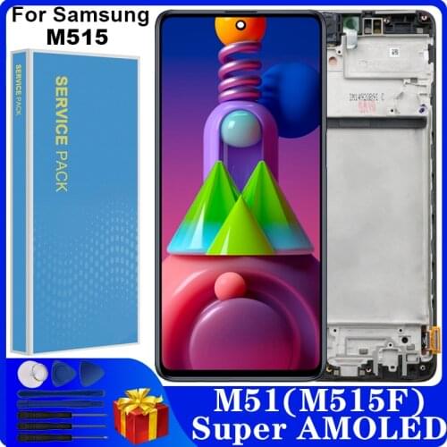 Original 6.7" Display For Samsung Galaxy M51 M515F LCD Display Touch Screen Digitizer SM-M515F SM-M515F/DS LCD Assembly
