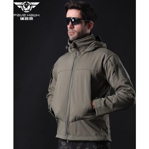 Outdoor Military Tactical Shark Skin Waterproof Polyester Fabric Soft Shell Charge Clothes Unisex Hiking Climbing Training Coat