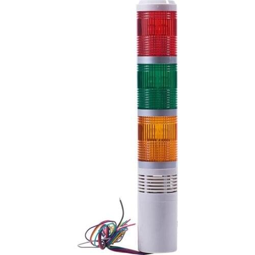 Warning Indicator Light 12V/24V Safety Flashing Red Green Yellow Lights Tower Signal Multi-layer Waterproof LED With Sound 1PCS