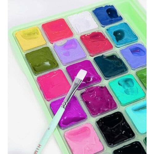 Professional Gouache Paint Sets 24 Vibrant Colors Non Toxic with Portable Case Palette Pigments School Art Pigment Stationery