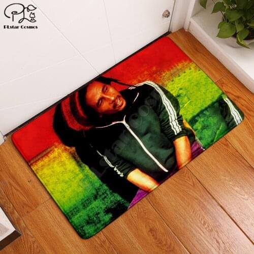 Reggae Bob Marley anime Plush Vintage Cassette Tape Indoor Doormat Non Slip Door Floor Mats Carpet Rugs Decor Porch Doormat
