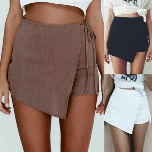2019 Sexy Lady Women Shorts Summer Sexy Solid Hot Casual High Waist Shorts Drawstring