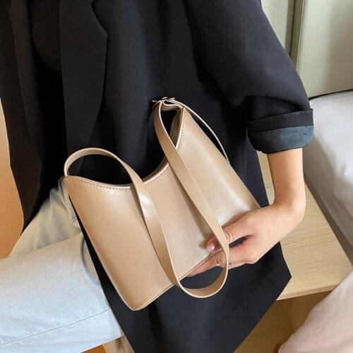 Crossbody Bags for Women 2020 Solid Color PU Leather Shoulder Bag Casual Small Womens Handbag Female Trend Baguette Bag Purse