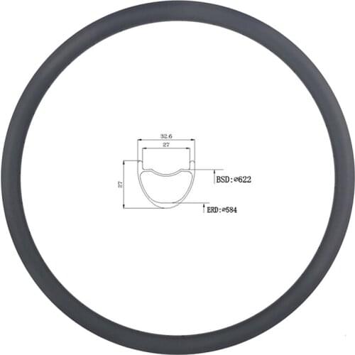 Light 365g 29er MTB XC AM 33mm tubeless clincher carbon rim hookless 27mm depth mountain bike 29 rims UD matte 24 28 32 holes