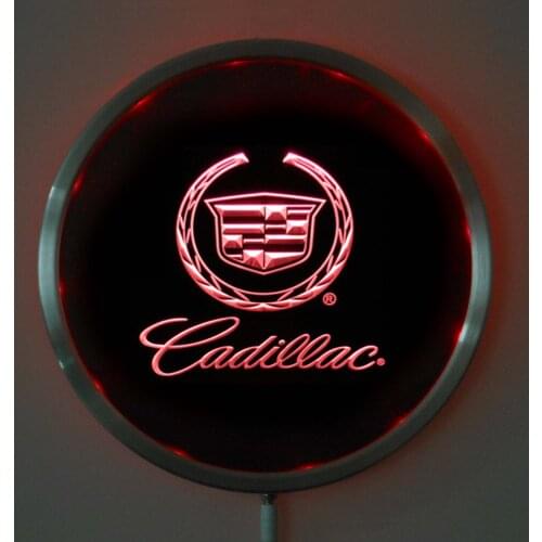 Rs-d0041 Cadillac LED Neon Light Round Signss 25cm/ 10 Inch - Bar Signs with RGB Multi-Color Remote Wireless Control Function