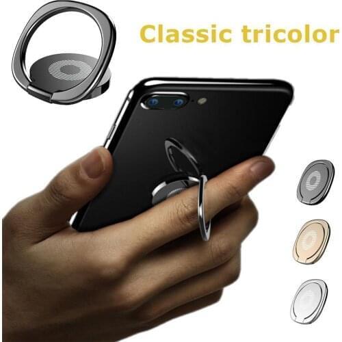 Universal 360 Degree Phone Finger Ring Holder Stand for Samsung Xiaomi Huawei iPhone X XS 7 6 5S Smartphone Tablet Plain Bague