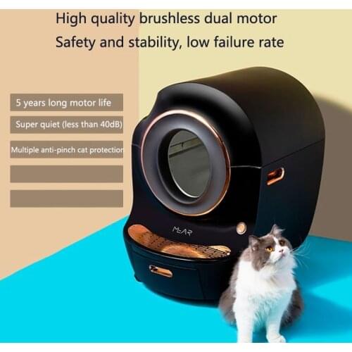 High-end luxury automatic silent cat litter box, large space, smart cat toilet application control