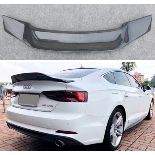 High Quality R STYLE REAL CARBON FIBER REAR TAIL WING TRUNK LIP SPOILER FOR Audi A5 S5 SLINE RS5 B9 2017 2018 2019 2020