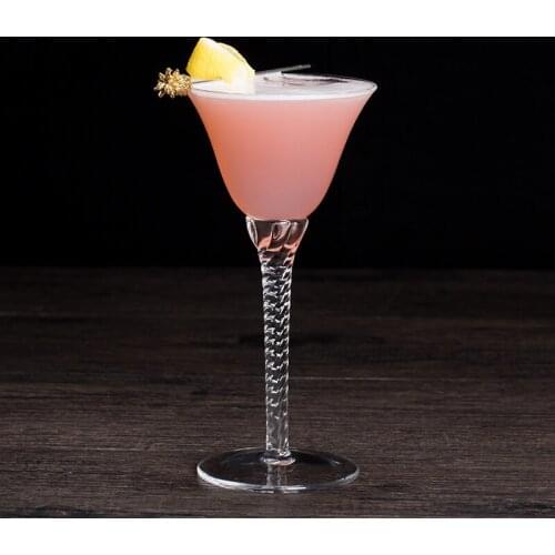 Japanese Crystal Clear Threaded Martini Glass Cocktail Champagne Goblet Margaret Cup Party Appliances Bar Tools