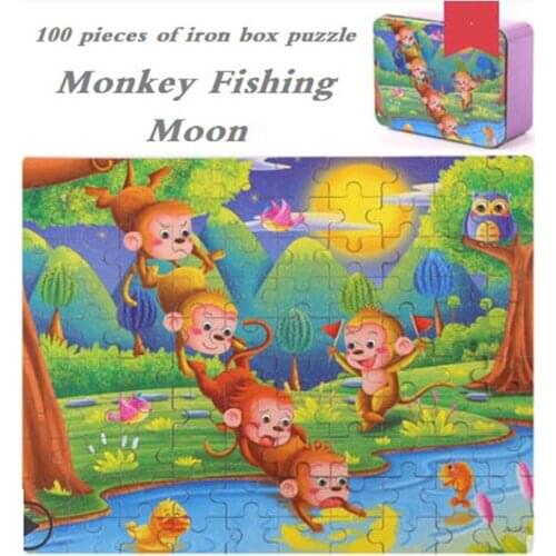 100 pieces wooden puzzle animal cartoon puzzles wood Jigsaw baby child early educational toys