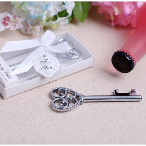 100pcs Heart Key Bottle Opener Wedding Favors Wedding Gifts For Guests Wedding Souvenirs Party Supplies Free Shipping SN3811