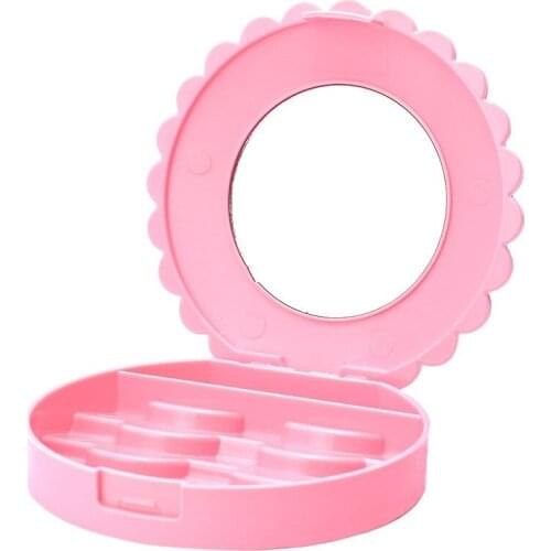 3 Pairs Empty Lash Case, False Eyelashes Packing Box, Eyelash Storage Case Bowknot Pink Color Portable Compact, 10 Cases/Lot