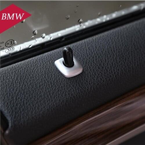 4pcs Car Styling Interior Metal Door Latch Cover Mention Modified Decorative Circle Trim For BMW 5 Series 520li 525 Accessories