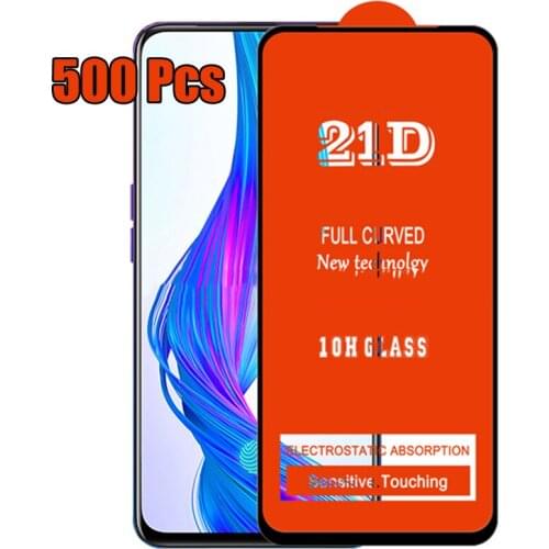 500pcs 21D Full Glue Coverage Tempered Glass For Xiaomi Mi 10 Lite 10T 9 SE CC9 Pro POCO X2 F2 9T A3 Screen Protector Guard Film