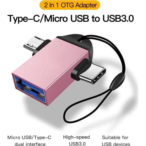 2 in 1 Type-C Micro USB OTG Adapter for Android Mobile Phone U Disk Hard Disk OTG Connector for Tablet Data Transmit Converters