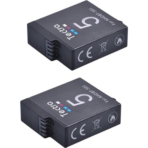2PCS 1600mAh AHDBT-501 AHDBT501 Battery for GoPro Hero 5 Hero 6 Hero 7 GoPro Camera Gopro Hero5 4K Camera