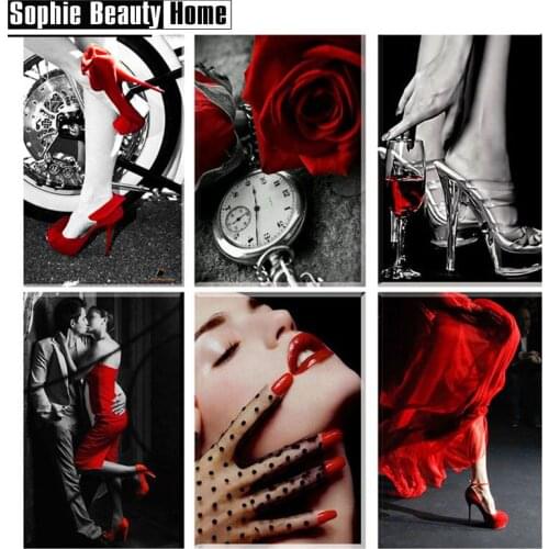 New Full Square Round Drill 5D DIY Diamond Painting Roses sexy women 3D Embroidery Cross Stitch Mosaic Home Decor Gift