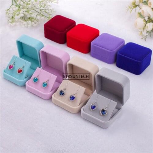 50pcs Engagement Velvet Ring Box Jewelry Display Storage Foldable Case For Wedding Ring Valentines Day Gift Organizer