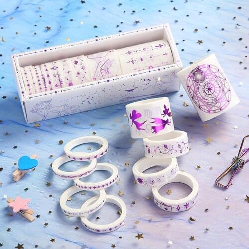 Bronzing Masking Tape Sticker Set DIY Hand Account Scrapbooking Journal Decoration Gift Box Materials