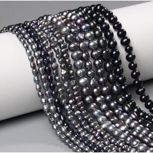 3-13mm Black Natural Pearl Beads Black Rainbow Freshwater Pearls Loose Isolation Beads For Jewelry Making DIY Bracelet Necklaces