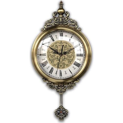 Nordic American European style living room clocks swing office charts retro silent sweep second clock quartz clock wall