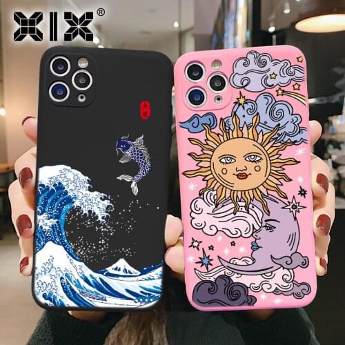 XIX for iPhone 12 Mini 11 Pro XS Max XR X 6 6s 7 8 Plus Soft TPU Cover Coque Cartoon Waves and diving Phone Case
