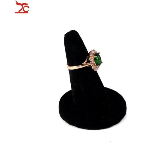 Black Velvet Jewelry Display Holder Small Ring Display Tower Resin Single Finger Ring Exhibition Organizer Stand