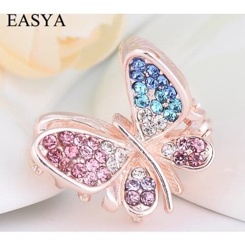 EASYA High Quality Rhinestone Butterfly Hair Claw Hairwear New Fashion Crystal Headwear Hair Accessories For Women Girls