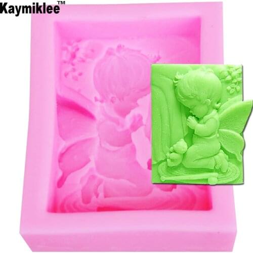 S047 Praying Angel Candle Moulds Soap Mold Kitchen-Baking Resin Silicone Form Home Decoration 3D DIY Clay Craft Wax-Making
