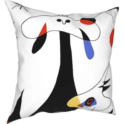 Joan Miro Sun Pillow Cover Home Decor Art Painting Artist Cushion Cover Throw Pillow for Car Polyester Double-sided Printing