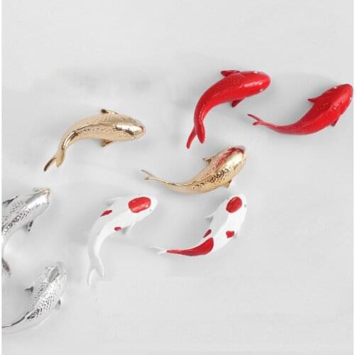 Chinese Resin Lotus Leaf Fish Wall Sticker Hotel Lobby Store Wall Hanging Decoration Home Livingroom Background Wall Mural Craft