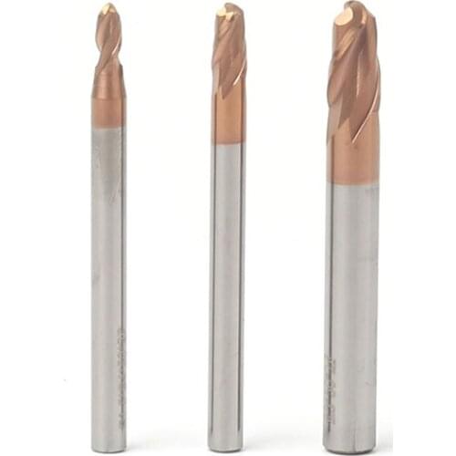 Free shipping 5 pcs/set R0.5 R0.75 R1 R1.5 R2 Real HRC55 For 2 flutes ball nose end mill milling cutter CNC router bit