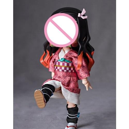 1/12 Nezuko Cosplay Costume Ob11 Body Clothes Doll Kimono Gsc Figure Doll Clothes 【Per-sale