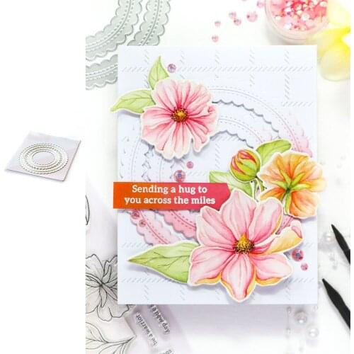 Lotus Leaf Lace Round Metal Cutting Dies for DIY Scrapbooking Crafts Dies Cut Stencils Maker Photo Album Template Handmade 2021