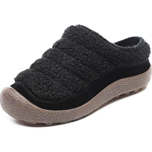 2021 Hot Sale Half Drag Soft Sole Slippers Children Warm Fur Non-Slip Plush Slippers Children Winter Half Shoes for Children