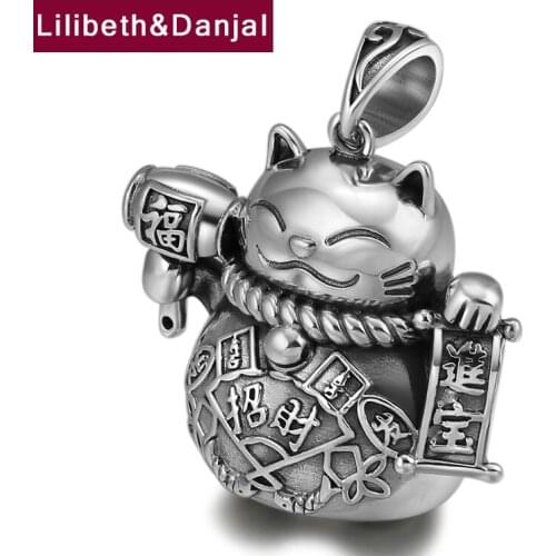Lucky Cat Real 925 Sterling silver Blue Eyes Necklace Pendant Designer Fine Jewelry Women 2021 Wholesale Items Bijoux Femme P16