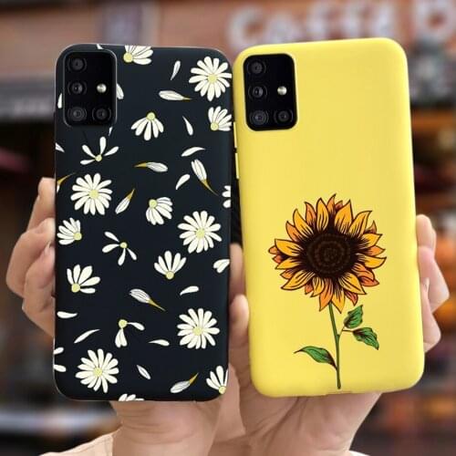 Cute Daisy Sunflower Case For Samsung Galaxy M51 Case SM-M515F Soft Silicone TPU Fundas Phone Cases For Samsung M51 M 51 Housing
